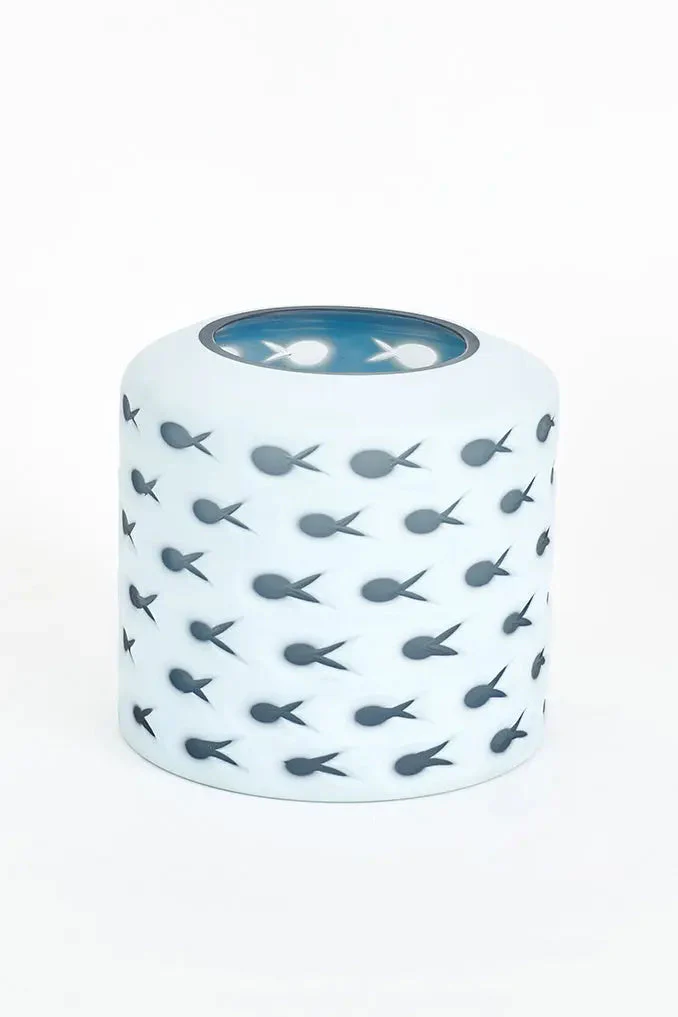 Porta velas de cristal con peces grande - Imagen 2